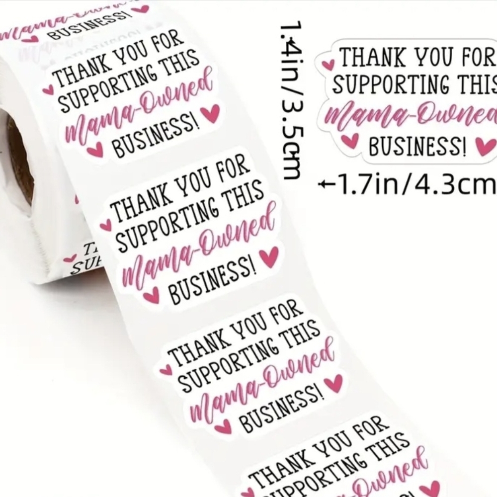 Chic Mama-Owned Business Stickers - Pink and Black - Picture 2 of 4